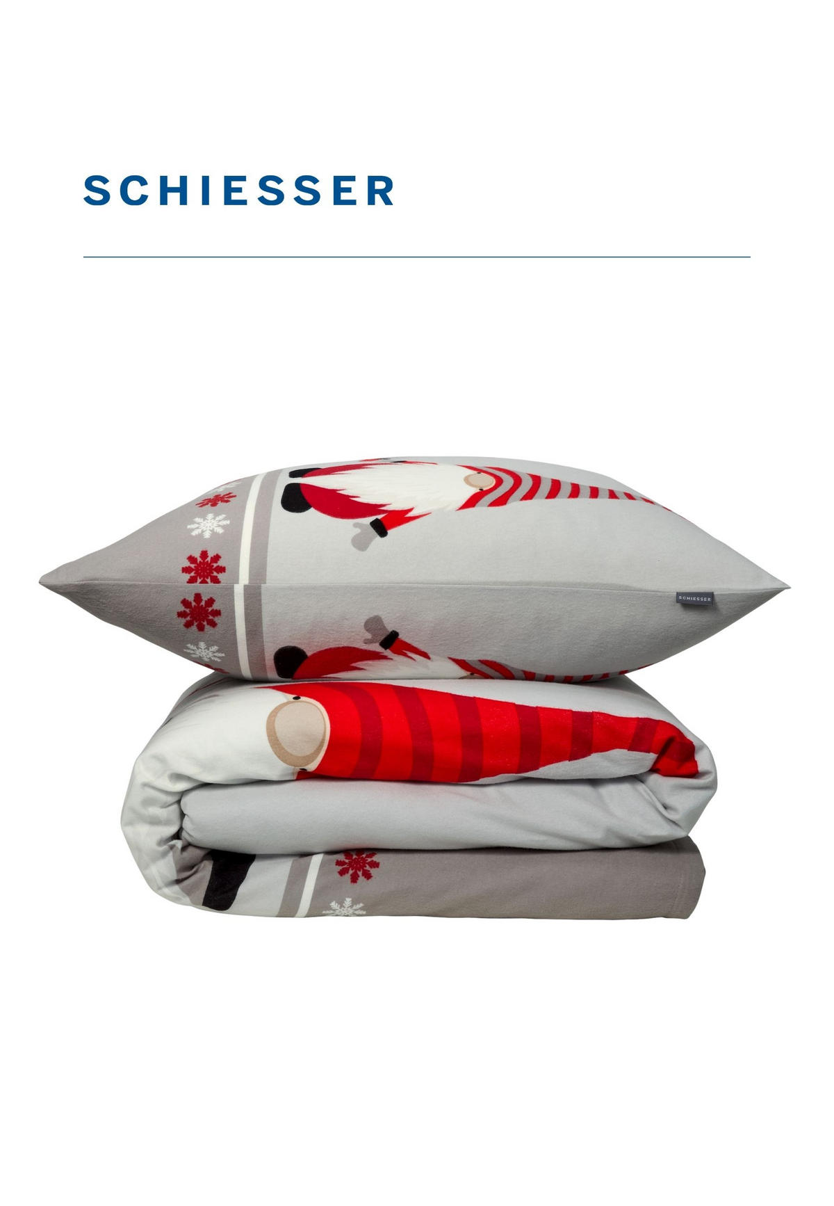 BETTWÄSCHESET Balduin - Feinbiber - 2-teilig - 135 x 200 cm - Grau - Grau, Textil (135/200cm) - SCHIESSER