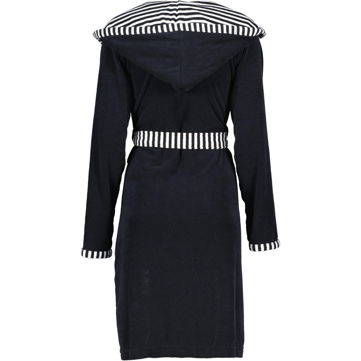 BADEMANTEL DAMEN KURZMANTEL MIT KAPUZE JUNO SCHWARZ - 7900 - Schwarz, Textil (Lnull) - Vossen