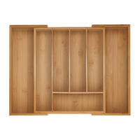 BESTECKKASTEN - Hellbraun, Holz/Kunststoff (44.5/5/33.5cm) - Relaxdays