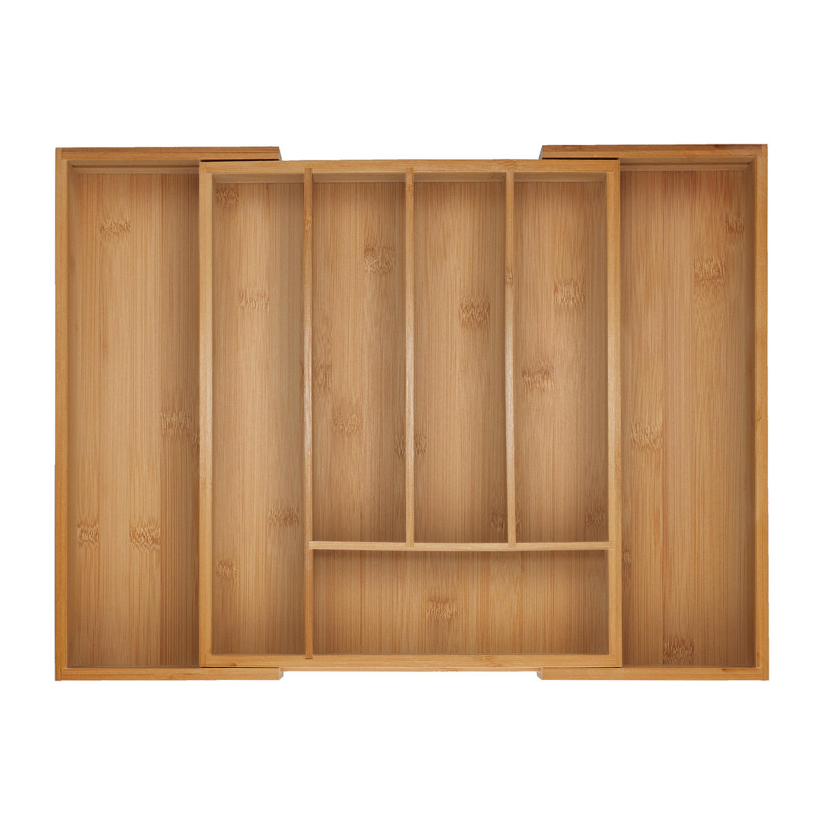 BESTECKKASTEN - Hellbraun, Holz/Kunststoff (44.5/5/33.5cm) - Relaxdays