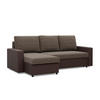ECKSOFA MIT SCHLAFFUNKTION LUNA, Braun + Braun - Braun, Textil (231/140cm)