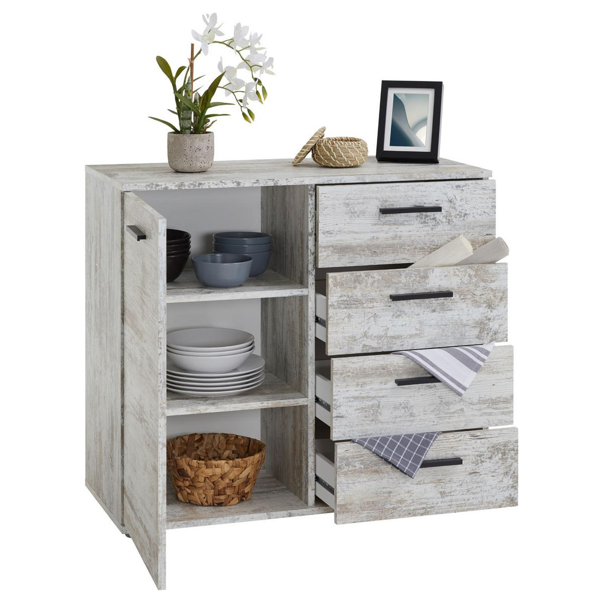 KOMMODE CHICAGO - Dunkelbraun, Holzwerkstoff (91/82/40cm) - CARO-Möbel