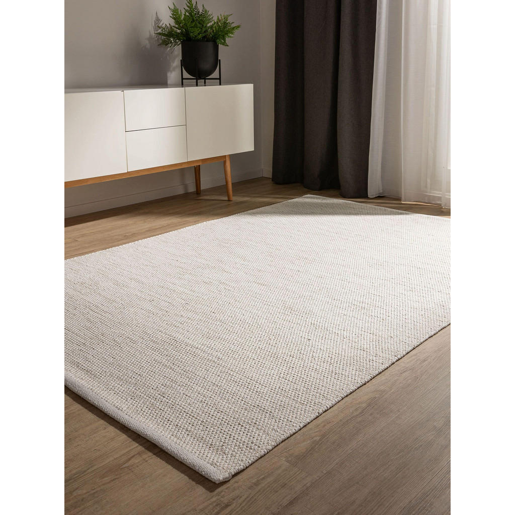 Thumbnail - benuta Baumwollteppich, Creme, Textil, Uni, Rechteckig, 140x200 cm, Oeko-Tex® Standard 100, für Fußbodenheizung geeignet...