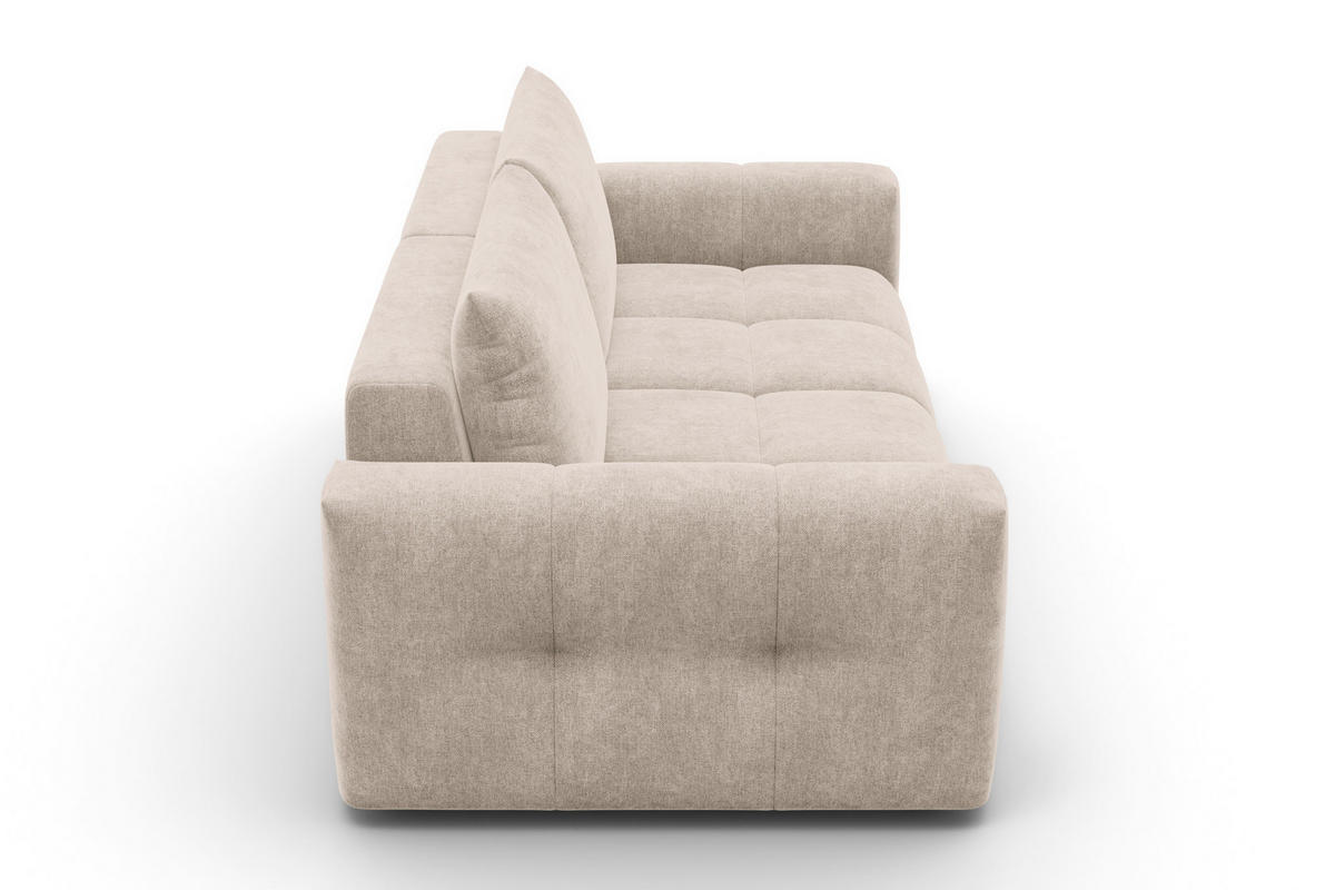 SOFA VERONA 3-Sitzer, Beige - Beige/Schwarz, Holz/Textil (224/83/110cm) - Courtois Laville
