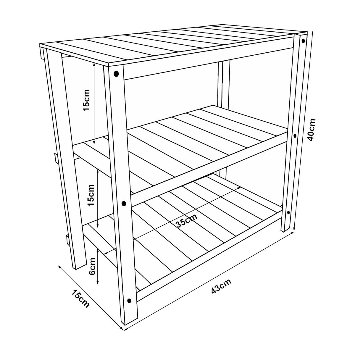 KÜCHENREGAL Multia - Naturfarben, Holz (43/40/15cm) - [en.casa]