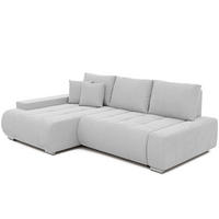 ECKSOFA NIKO Links, mit Schlaffunktion und Bettkasten, Hellgrau - Hellgrau, Textil (227/153cm) - Idohome