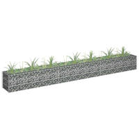 GABIONEN Hochbeet ROON aus Stahl | 270x30x30cm | Steinkorb Gabionengitter - Silberfarben, Metall (270/30/30cm) - DELUKE