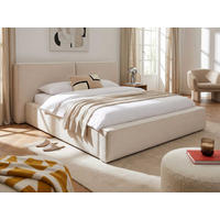 POLSTERBETT Jodie XL Beige 180/200 cm Samt mit Bettkasten - Beige, Textil/Metall (180/200cm) - wonello
