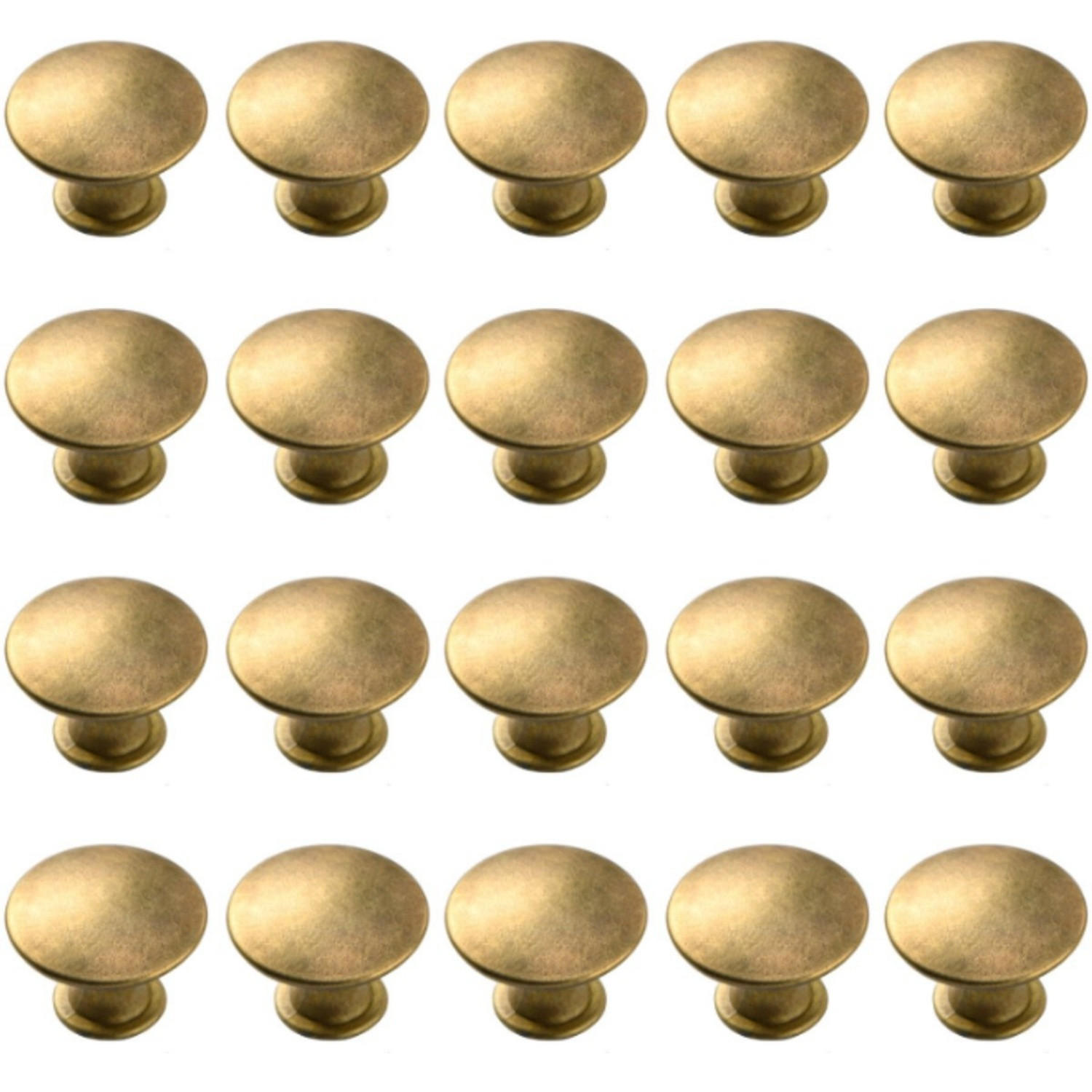 METALLKNAUF 20er-Set Bronze Gelb 30 x 30 x 21 mm Schublade Schrank - Bronzefarben, Metall (3/2.1/3cm) - MCBOSON