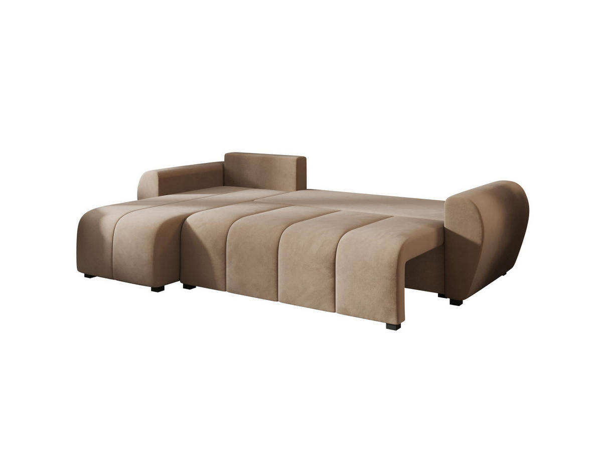 ECKSOFA MOLISA L Itaka 48 Rechts mit Schlaffunktion - Braun, Textil (245/145cm) - Bedante