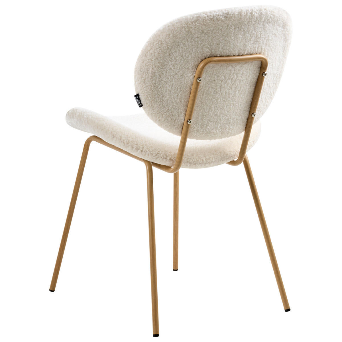 ESSZIMMERSTUHL 2er-Set Hellbraun/Weiß Luana - Hellbraun/Weiß, Textil (50/80/52cm) - Beliani