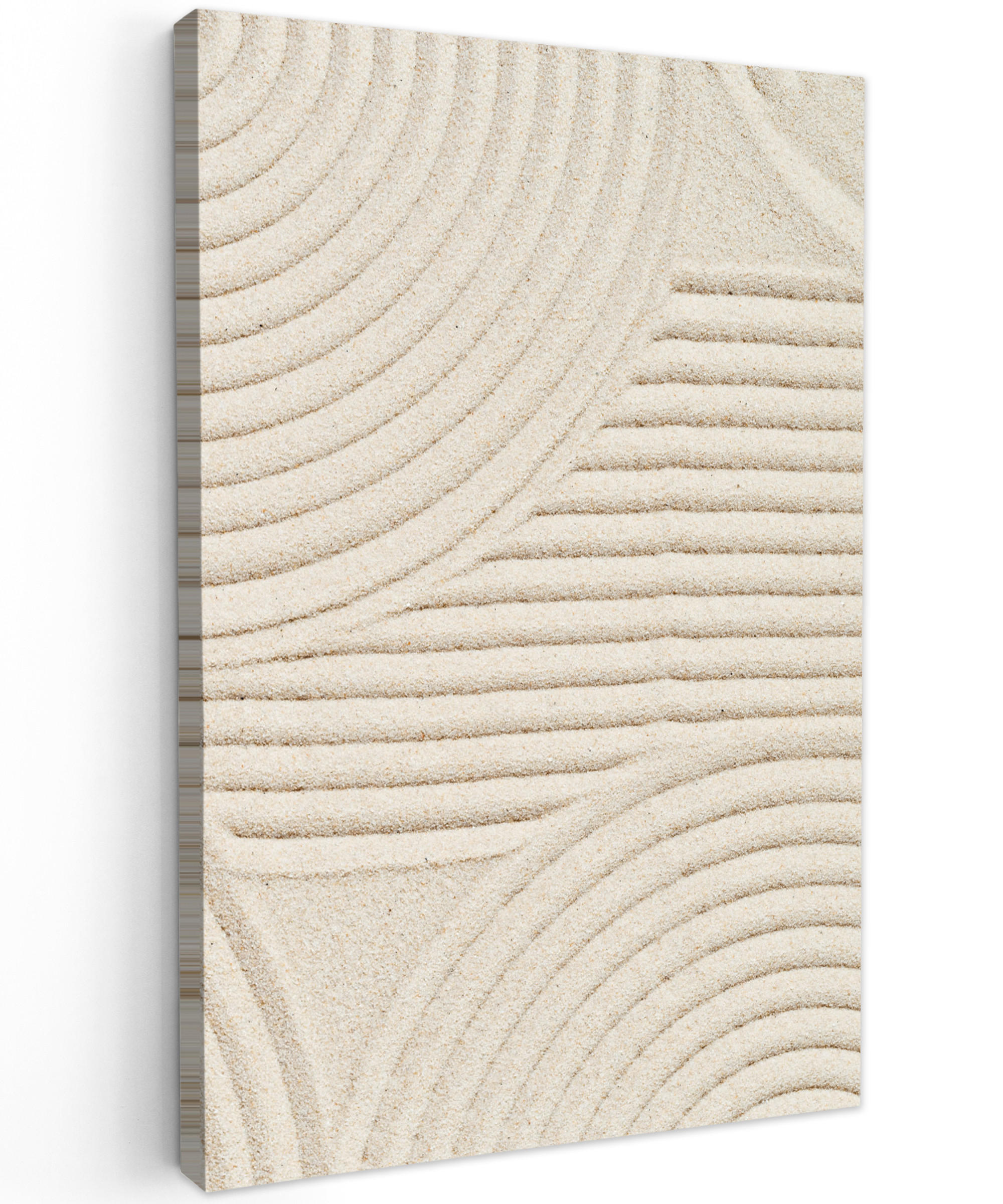 LEINWANDBILD Muster - Abstrakt - Weiß 40x60 cm - Beige, Textil (40/60cm) - MuchoWow