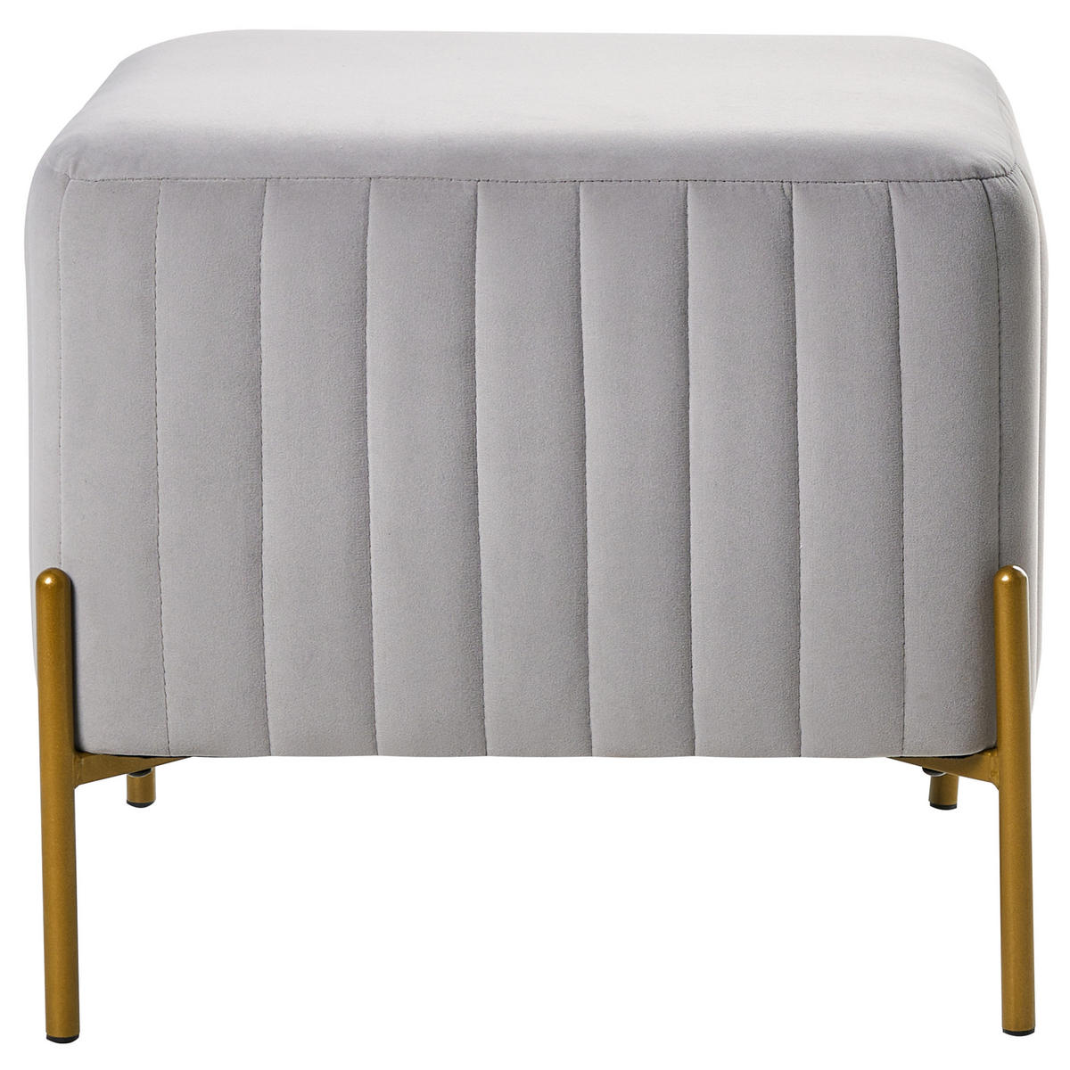 HOCKER Samtstoff Grau Utah - Grau, Textil (47/43/47cm) - Beliani
