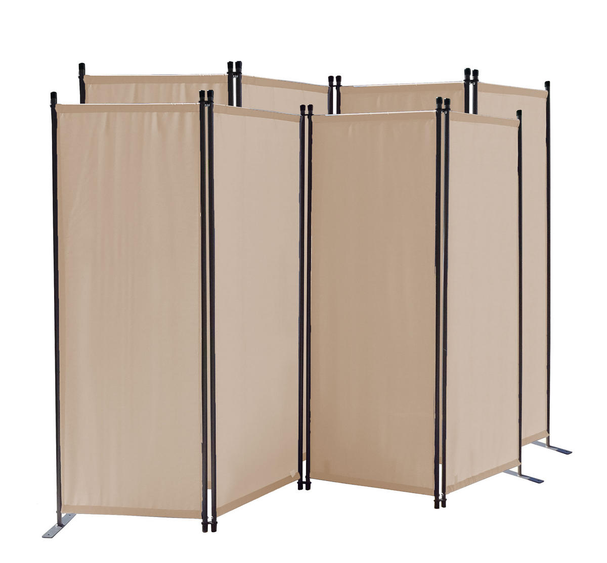 PARAVENT 2 Stück 4-tlg. 220x165 cm Beige - Beige, Metall (220/165cm) - QUICK STAR