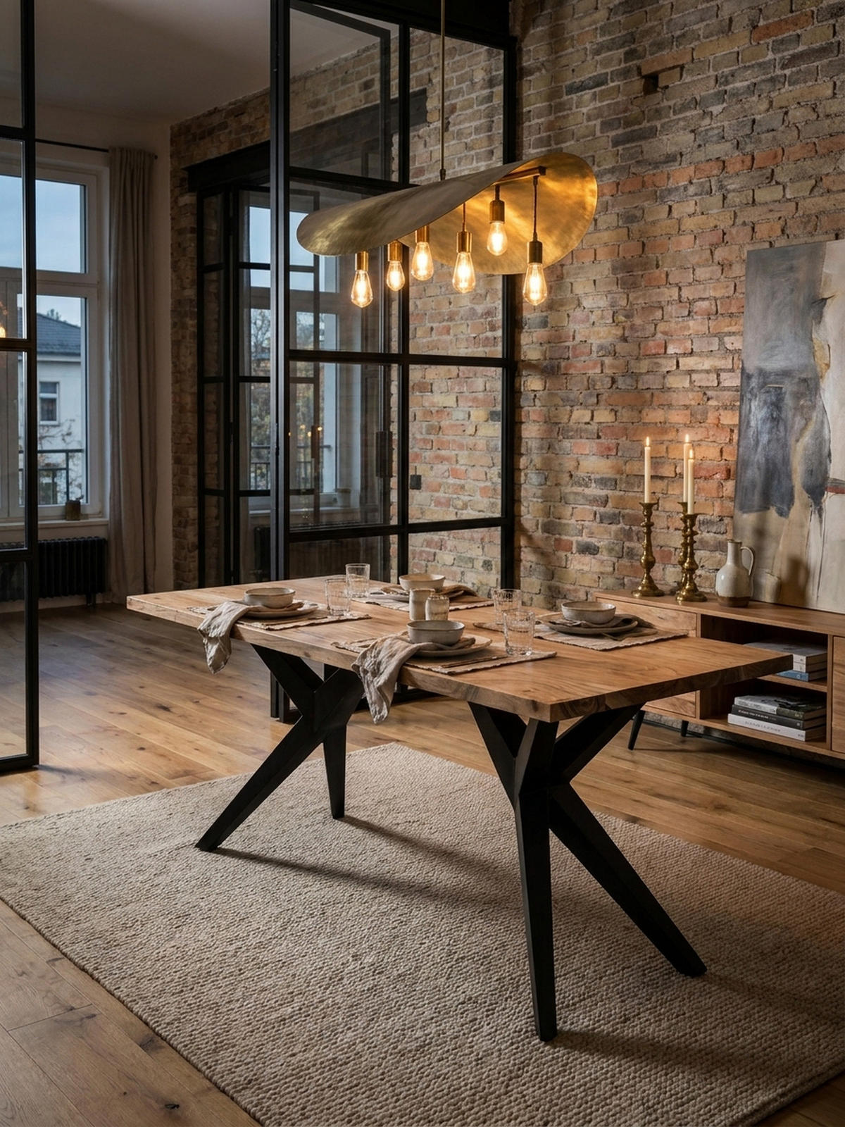 ESSTISCH Massivholz Metall Rechteckig Loft-Stil, Akazie 160x80x76 cm - Schwarz/Akaziefarben, Holz/Metall (80/160/76cm) - KADIMA DESIGN
