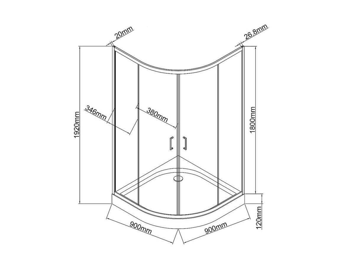 DUSCHTRENNWAND Seitenwand Eckdusche mit Duschwanne - Schwarz - 90x90x192 cm - SIDOA - Schwarz, Metall (90/192cm) - Vente-Unique