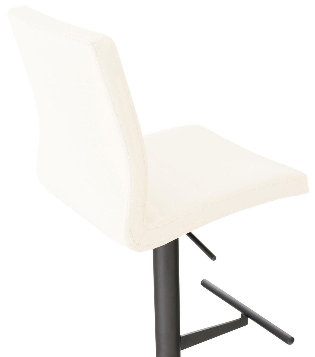 BARHOCKER Cathy, Gestell schwarz, Kunstleder Creme - Creme/Schwarz, Kunststoff/Textil (40/100/49cm) - TPFLiving