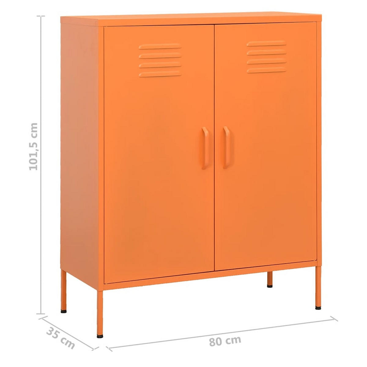 LAGERSCHRANK Orange 80/35/101,5 Cm Stahl - Orange, Metall (35/101.5/80cm) - vidaXL