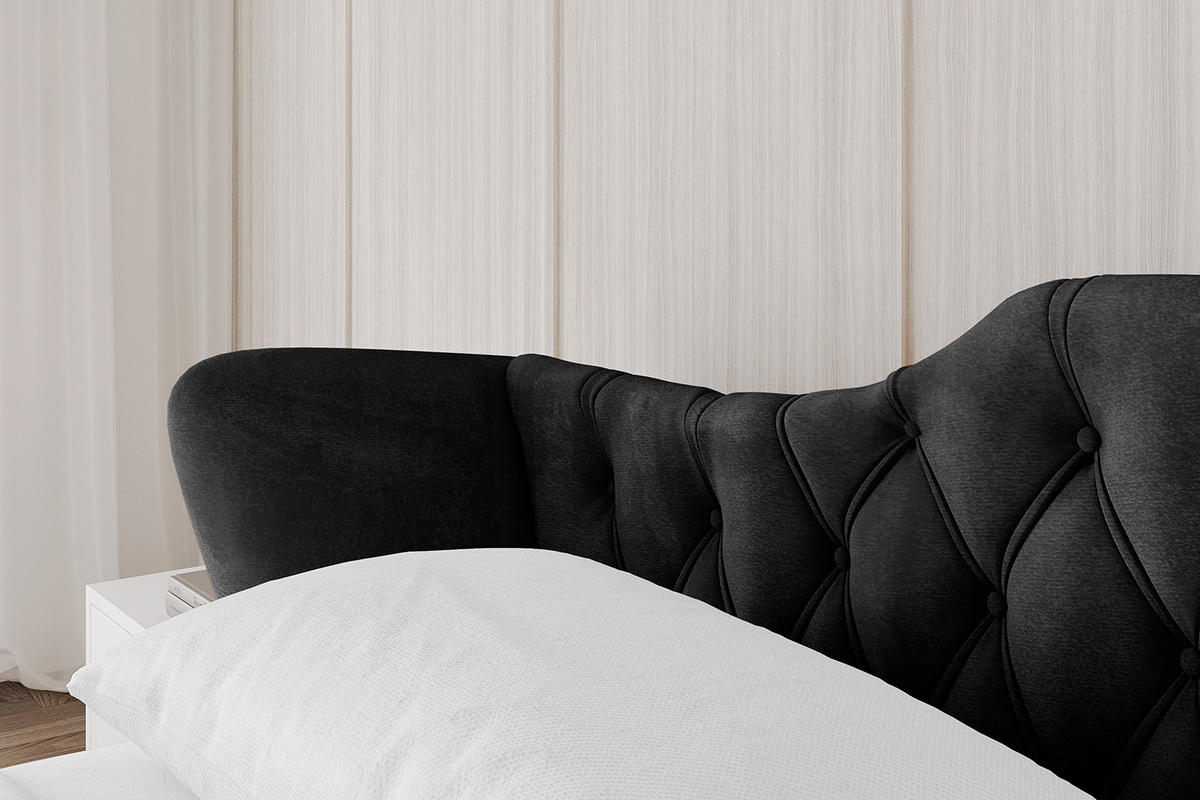 POLSTERBETT mit Bettkasten und Lattenrost, Boxbett ohne Matratze - ZORAN-V1 120x200 Schwarz - Schwarz, Holzwerkstoff/Textil (120/200cm) - ALTDECOR