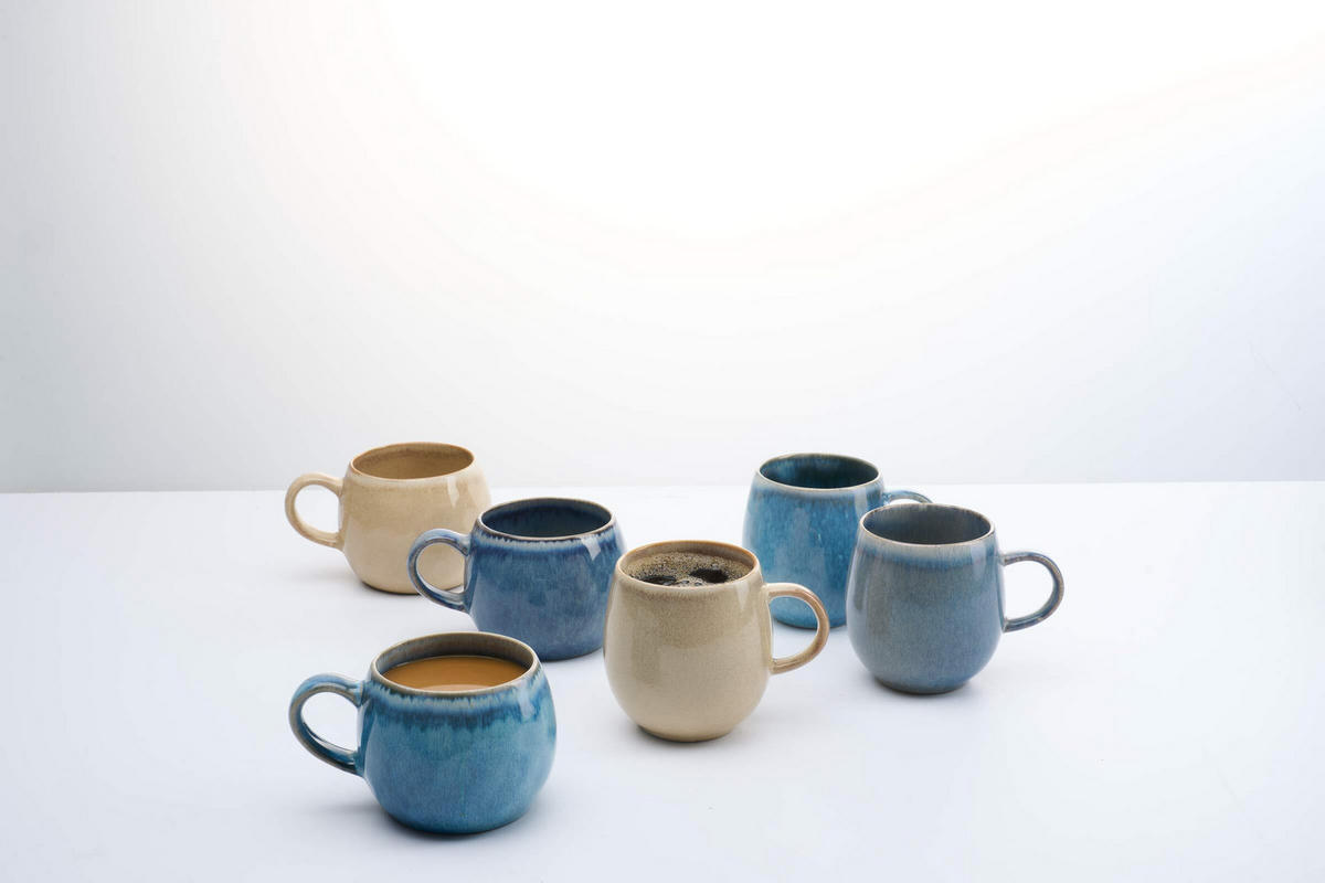HENKELBECHER Estoril blau 470 ml 6er Set - Blau, Keramik (470L) - Ritzenhoff Breker