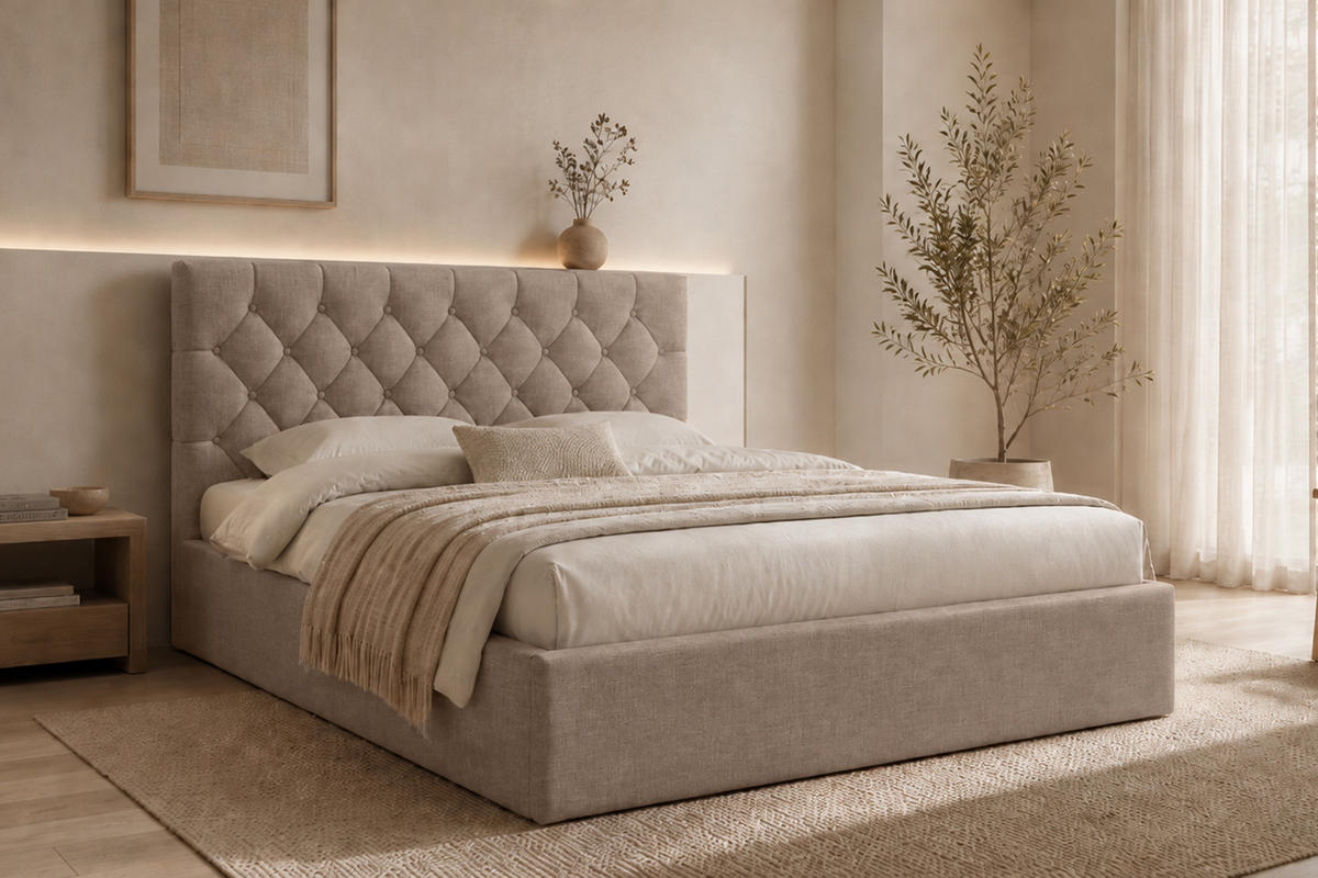 POLSTERBETT Mit Bettkasten, Veloursstoff Rouge, Beige, 160x200 cm, BEST IV - Beige, Holz (160/200cm) - Kaiser Möbel