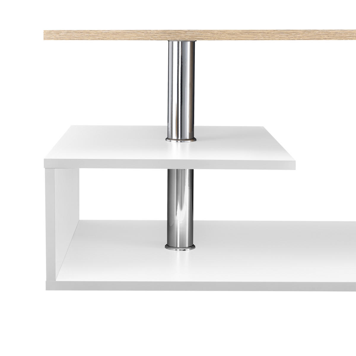 COUCHTISCH Haarlem 50/90/41 - Eichefarben/Weiß, Holzwerkstoff (90/50/41cm) - [en.casa]
