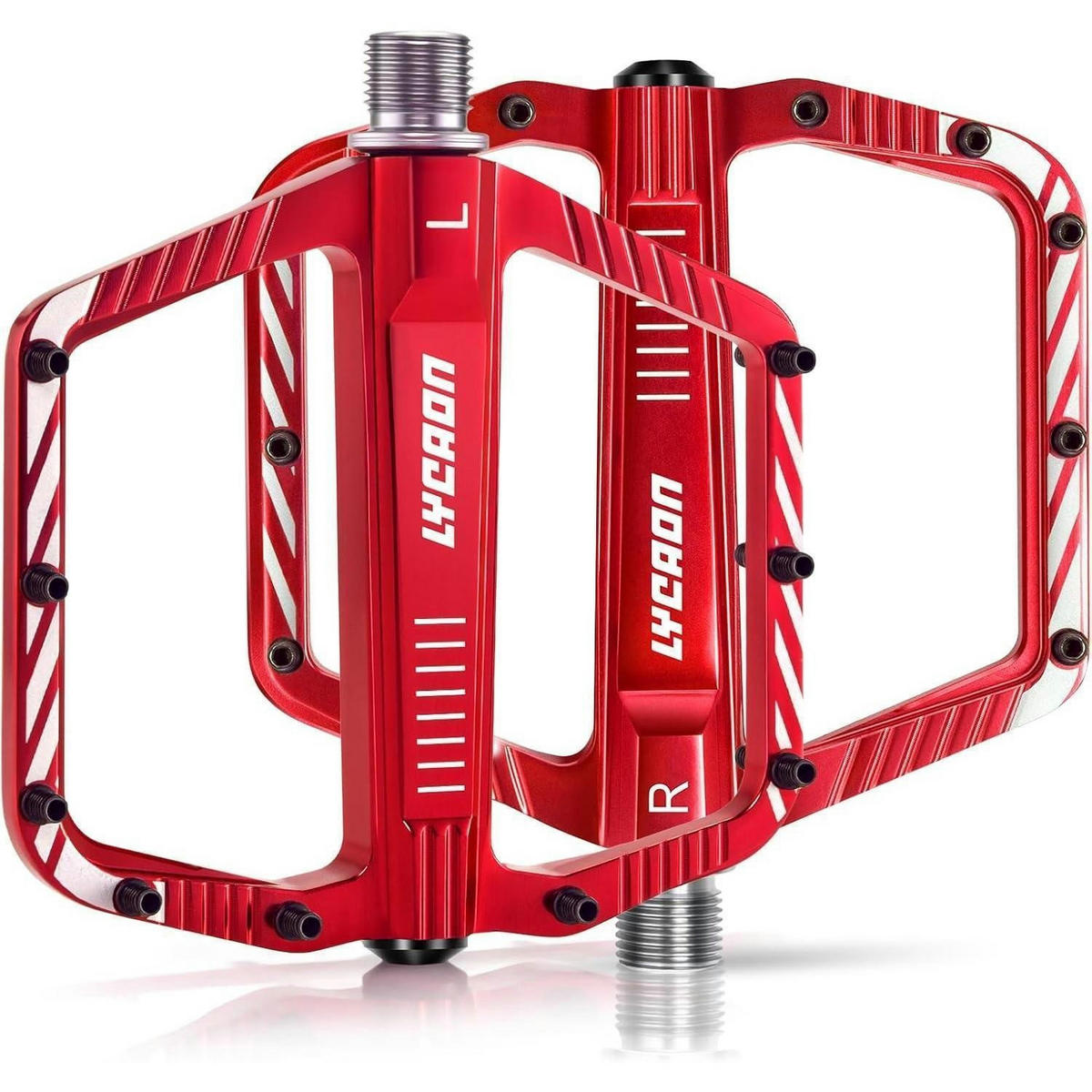 FAHRRADPEDALE Rot Aluminiumlegierung Rutschfest 9/16 Zoll - Rot, Metall (10/1.5/11cm)