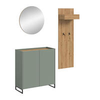 GARDEROBEN-SET DRIVE (B/H/T: ca. 175/197/38 cm) in Salbei/Salbei - Salbeigrün, Holzwerkstoff (175/197/38cm)
