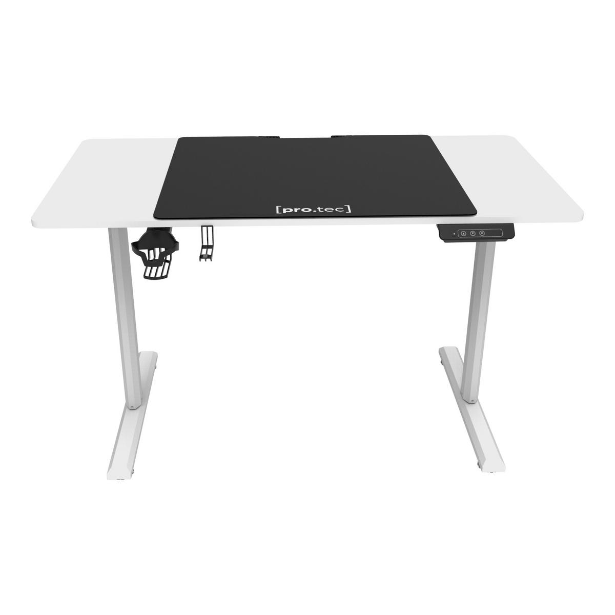 SCHREIBTISCH höhenverstellbar Pomona - Weiß, Holzwerkstoff/Metall (60/110/117cm) - pro.tec