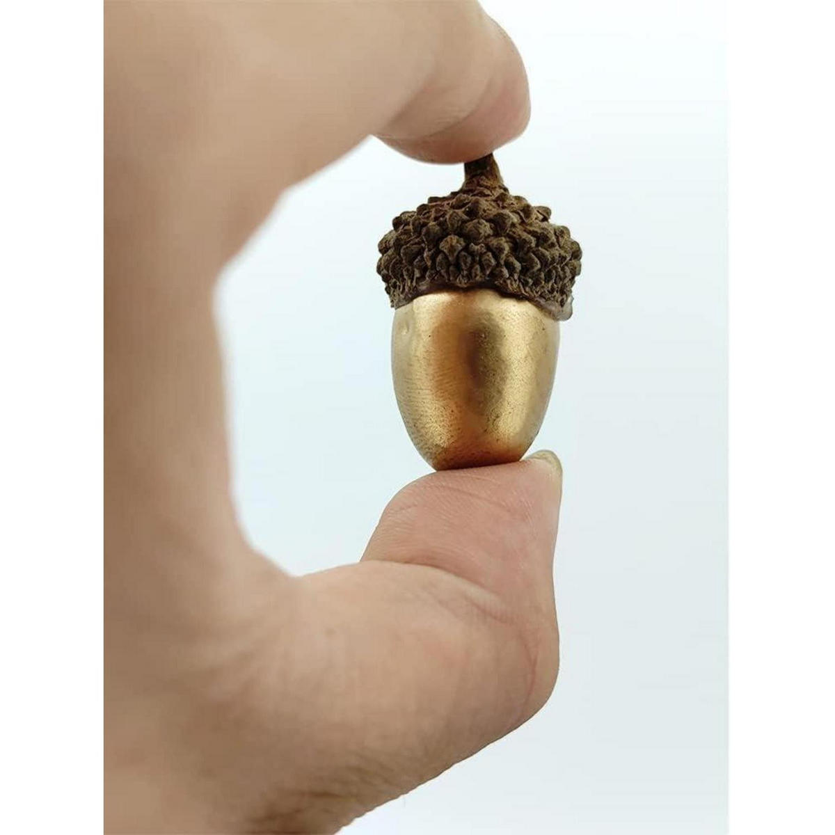 DEKO-EICHELN 50 Stück Set Gold mit Naturkappe - Goldfarben, Kunststoff (3cm)
