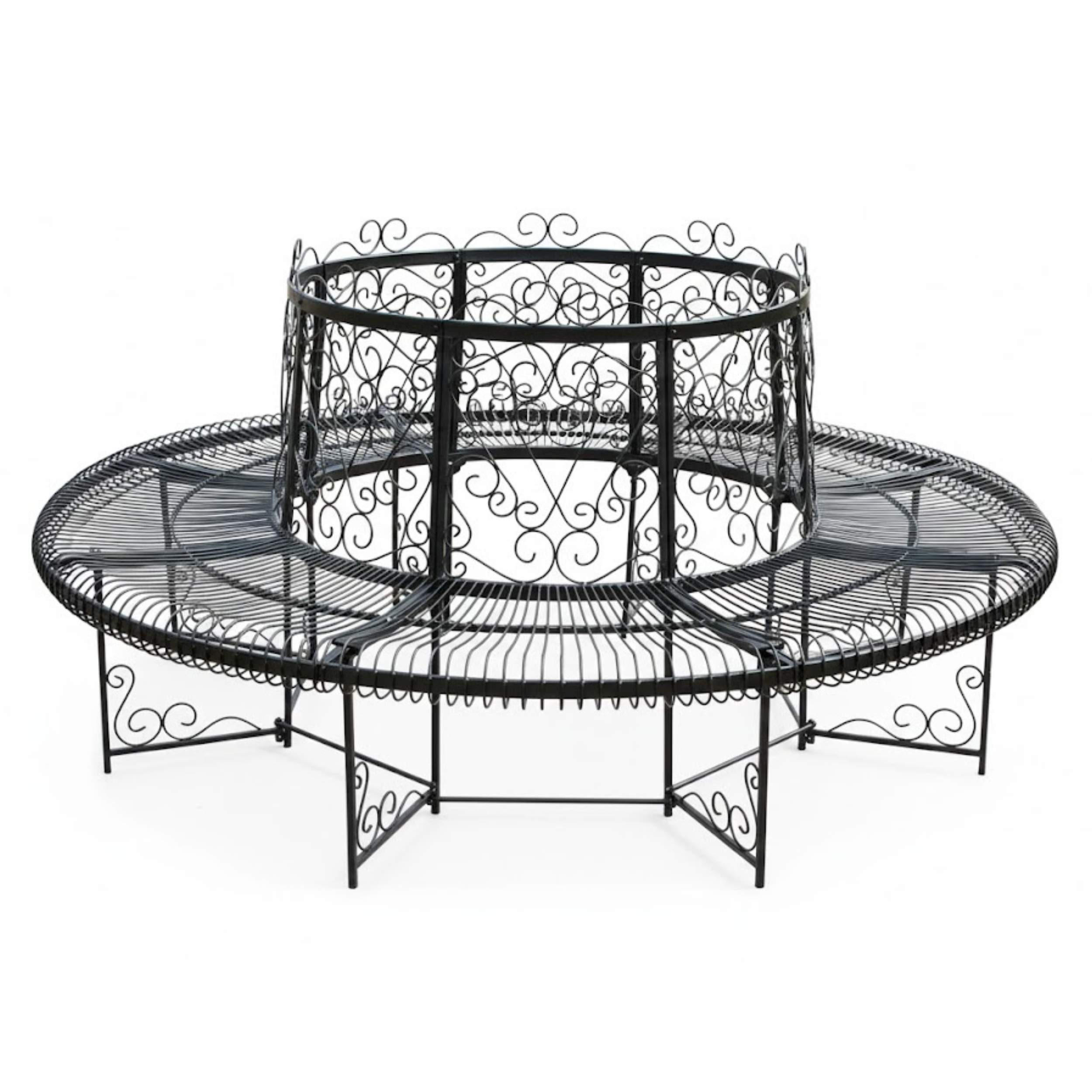 RUNDBANK XXL D-200cm aus Metall - Schwarz, Metall (200/100/200cm) - DanDiBo