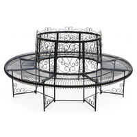 RUNDBANK XXL D-200cm aus Metall - Schwarz, Metall (200/100/200cm) - DanDiBo