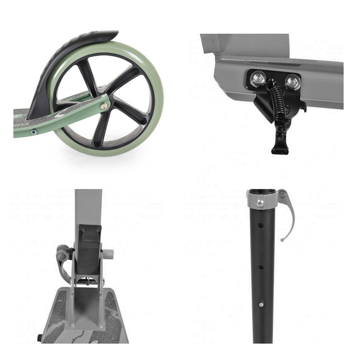 KINDERROLLER Storm hellgrün Höhe einstellbar, zusammenklappbar, PU Räder, ABEC-5 - Grün, Metall (75/20/70cm)