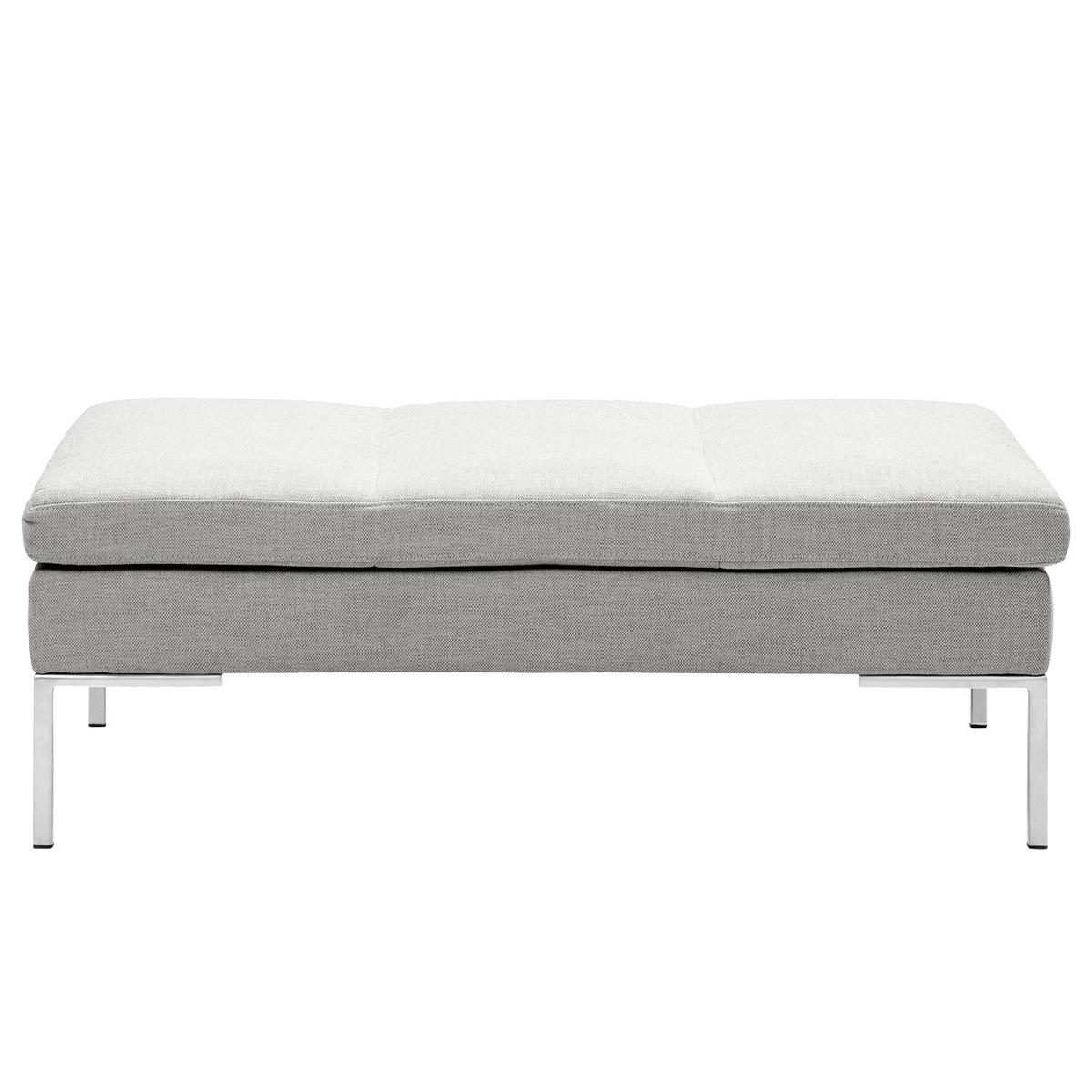 POLSTERHOCKER - Chromfarben/Hellgrau, Textil/Metall (108/40/69cm) - home24