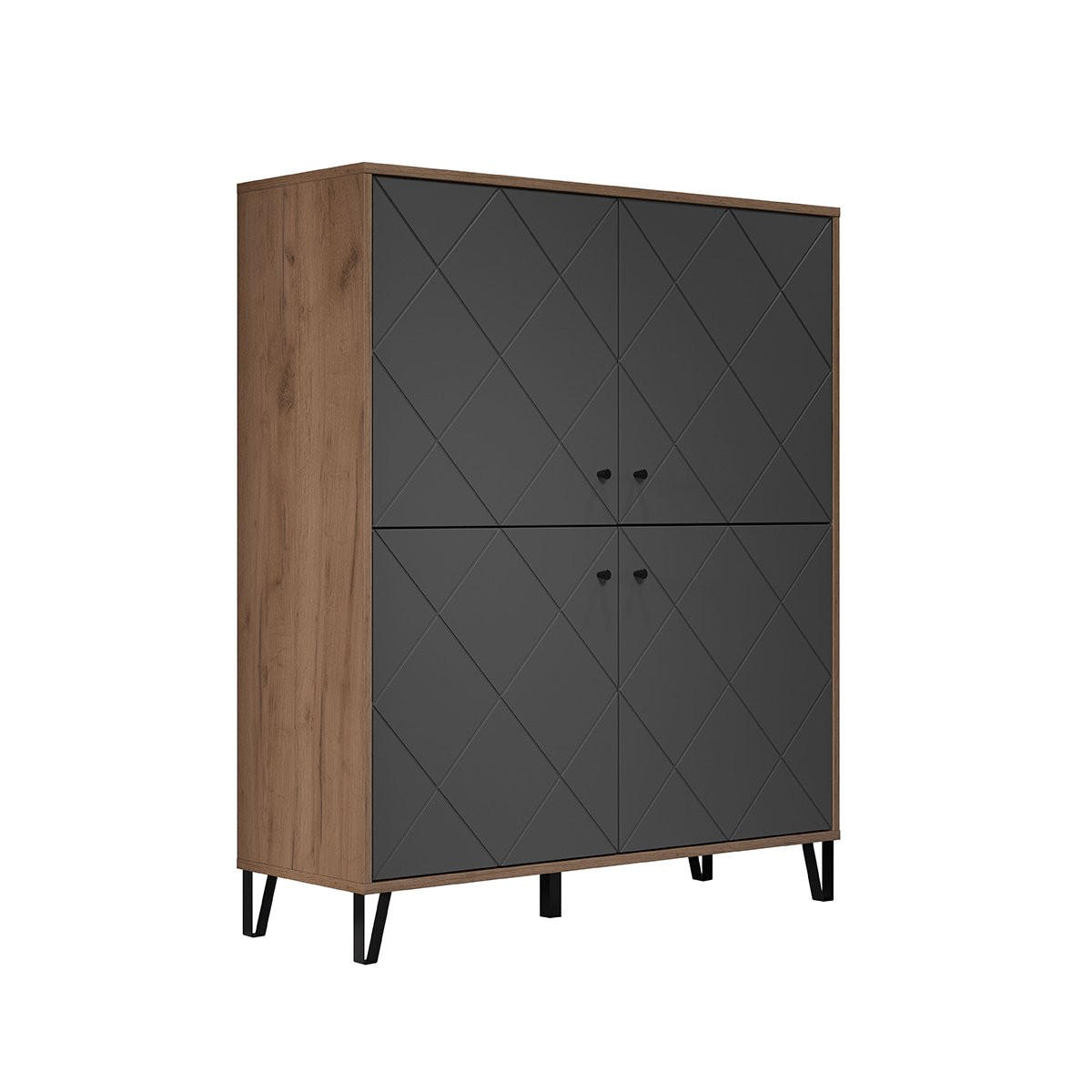 HIGHBOARD Touch Graphitfarben - Graphitfarben, Holzwerkstoff (123/136/40cm) - ebuy24