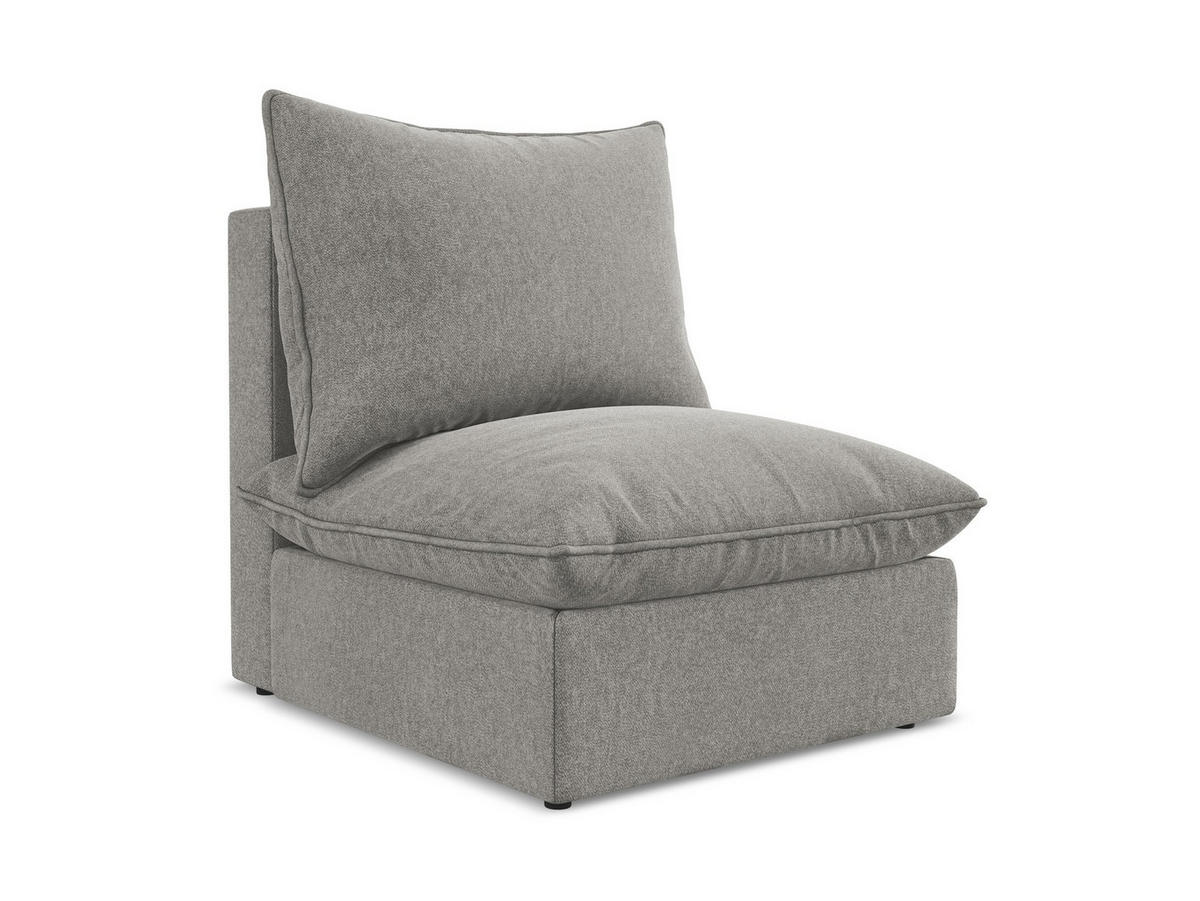 SOFAELEMENT Samt Stoff Grau - Schwarz/Grau, Holzwerkstoff/Kunststoff (75/77/90cm) - Makamii