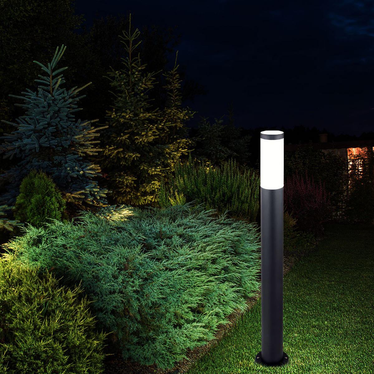 LED AUSSENLEUCHTE BOSTON Edelstahl Anthrazit - Anthrazit, Metall (12.7/12.7/80cm)