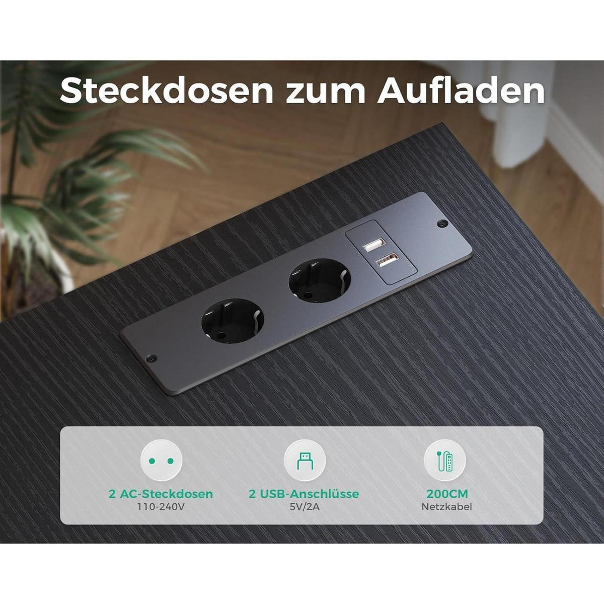ECKSCHREIBTISCH L-Form Schwarz 140 x 70 cm - Schwarz, Holzwerkstoff (140/70/75.2cm)