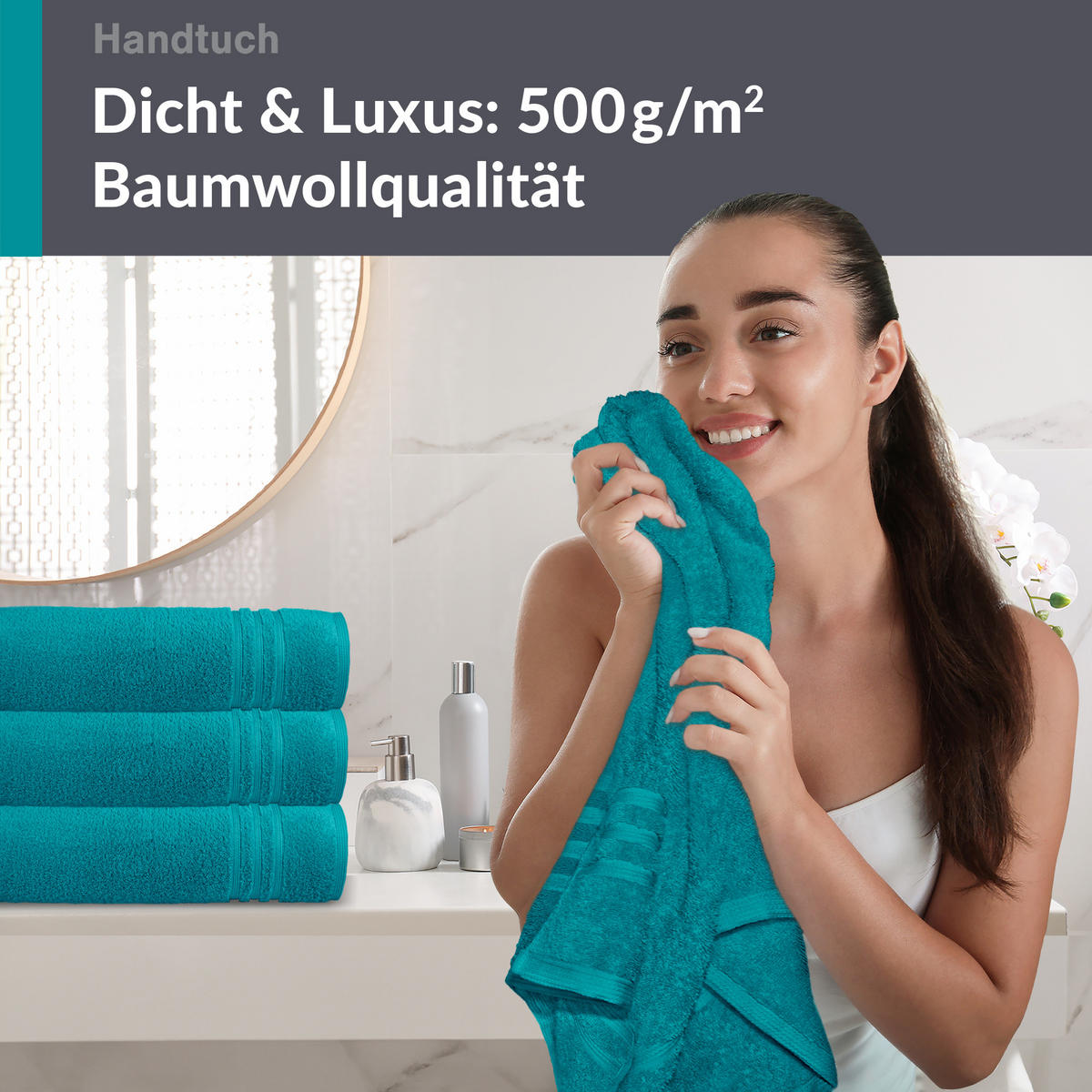 HANDTUCH 50x100 cm London Nautic Grün 4er Set - Smaragdgrün, Textil (50/100cm) - Lashuma