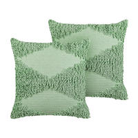 DEKOKISSEN 2er-Set Hellgrün 45/45 cm Rhoeo - Hellgrün, Naturmaterialien/Textil (45/45cm) - Beliani