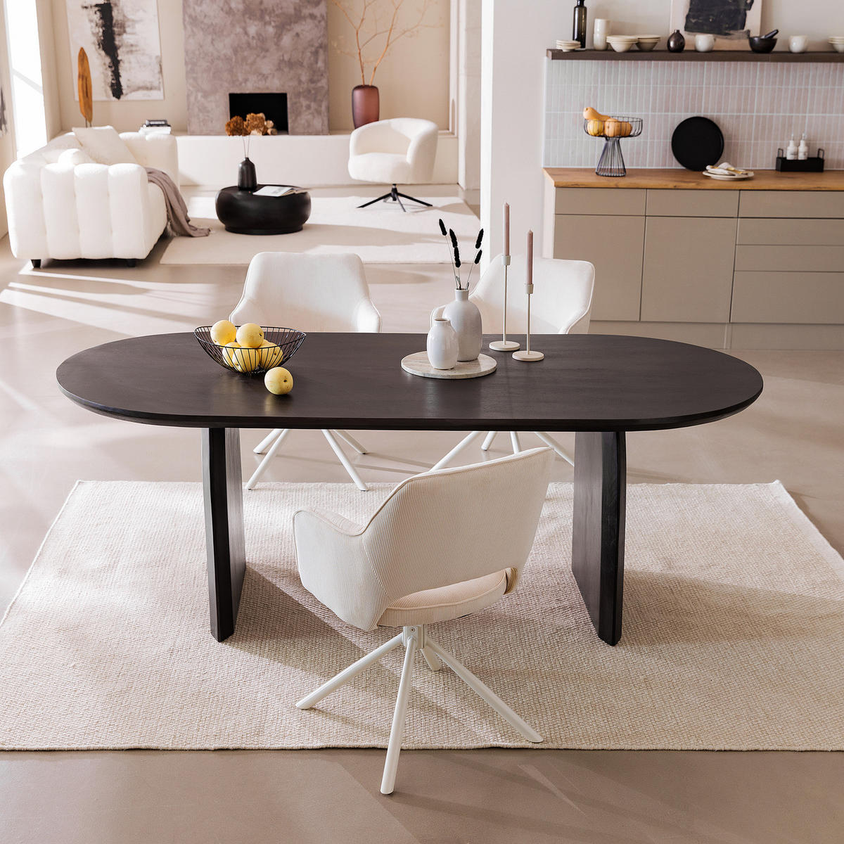 MASSIVER ESSTISCH - Mango massiv - Dunkelbraun, Holz (100/220/77cm) - home24