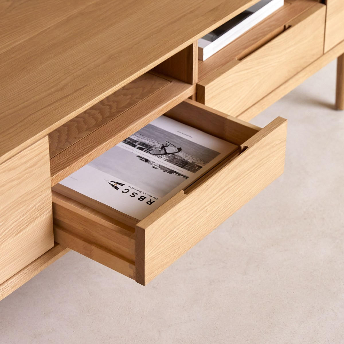 TV-SCHRANK Ellie Natur aus Eiche - Naturfarben, Holz (180/46/40cm) - Tikamoon