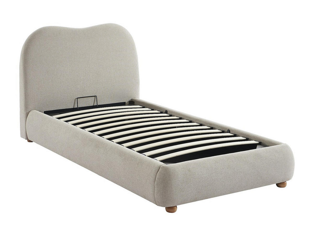 BETT mit Bettkasten - 1 Person - stoff - beige Vanari - Beige, Textil (90/190cm) - Vente-Unique