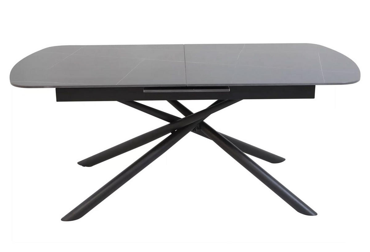 ESSTISCH Vektor Schwarz Marmor / Schwarz Matt 160-200 / 90 / 75cm - Schwarz, Holz/Keramik (90/200/75cm) - Feldmann-Wohnen