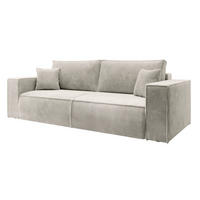 SCHLAFSOFA Farese Cremeweiß Cordbezug - Creme/Schwarz, Kunststoff/Textil (257/85/102cm) - Selsey