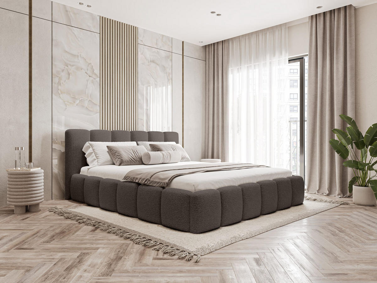 POLSTERBETT Lukhi 140x200 cm, Braun - Braun, Textil (140/200cm) - Fedve