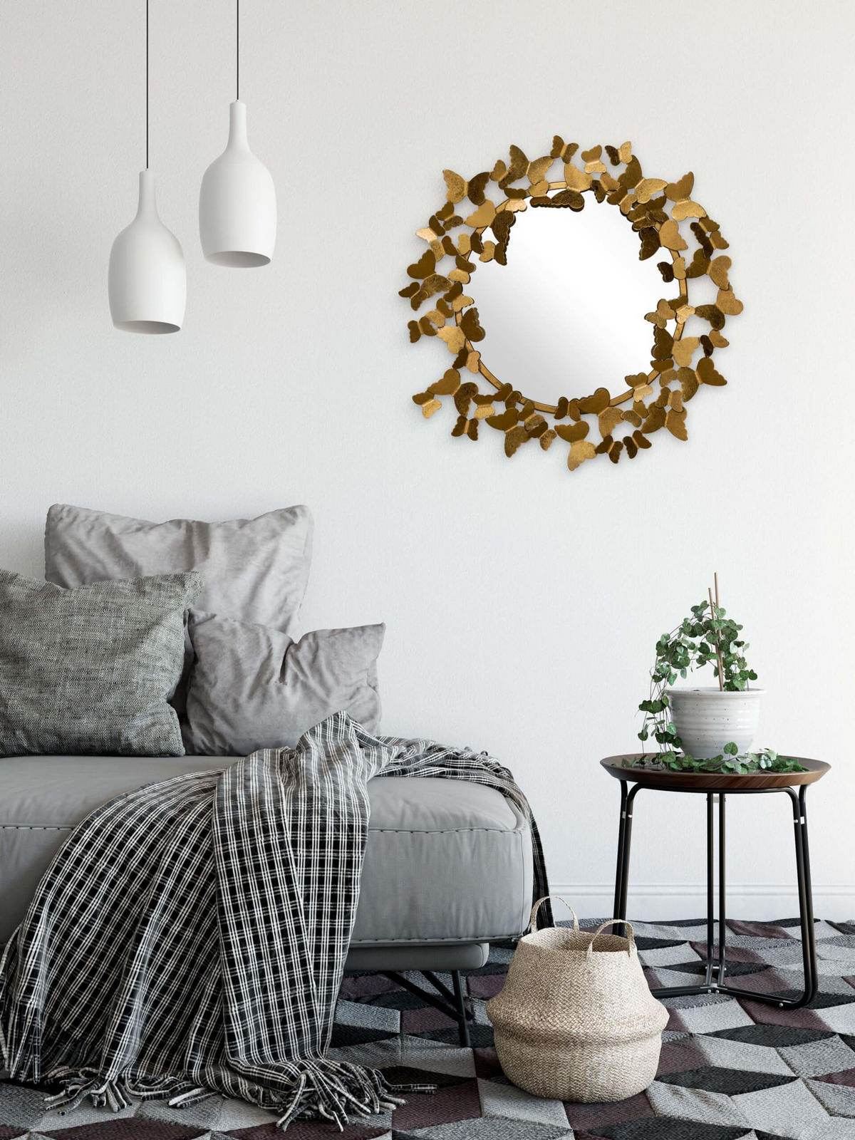 WANDSPIEGEL Gold 63/63 cm - Goldfarben, Metall (5.12/63/4cm) - KUNSTLOFT