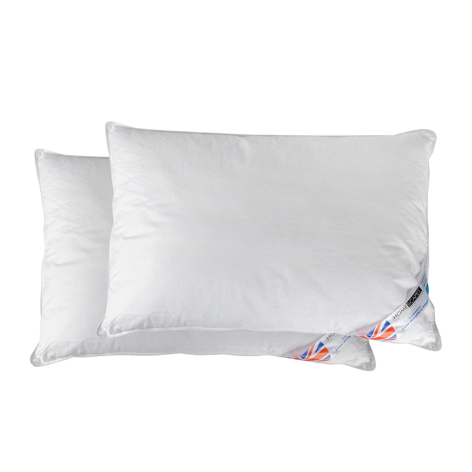KOPFKISSEN 2er-Set Super-Mikrofaser 48/74 cm - Weiß, Textil (48/74cm) - Homescapes