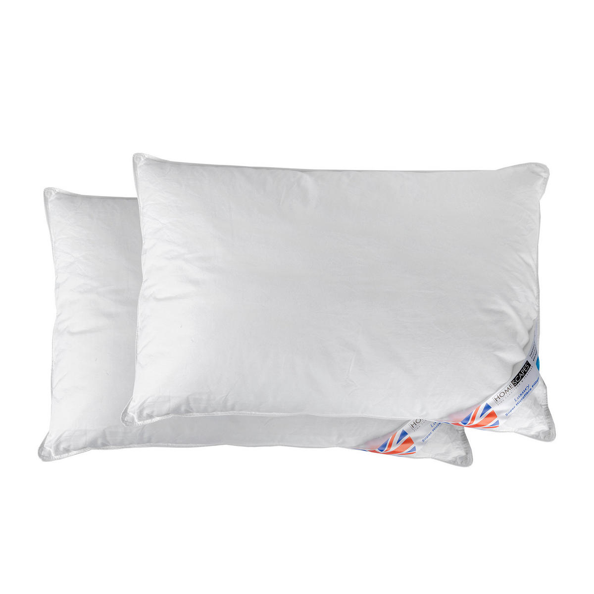 KOPFKISSEN 2er-Set Super-Mikrofaser 48/74 cm - Weiß, Textil (48/74cm) - Homescapes