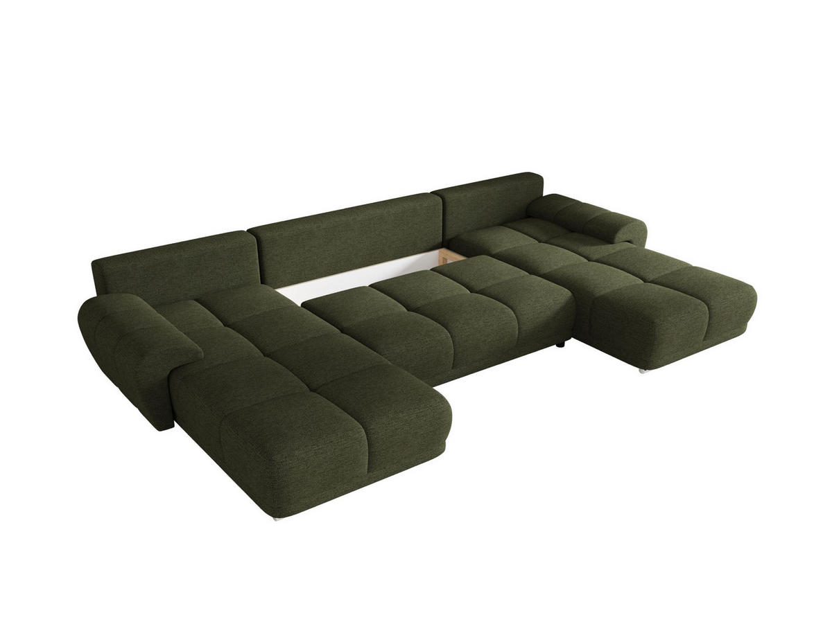 ECKSOFA BEGA U Links ARAGON 39 mit Schlaffunktion - Grün, Textil (372/87/185cm) - Bedante